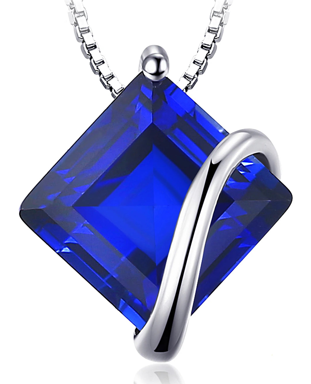 blue sapphire square pendant