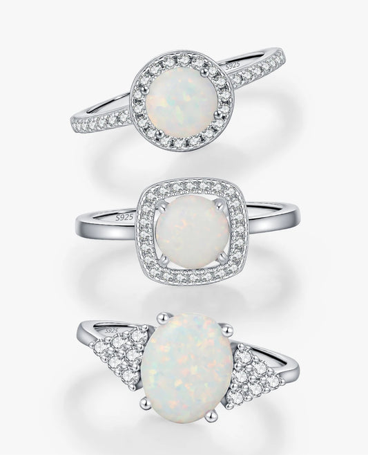 Opal Halo Ring