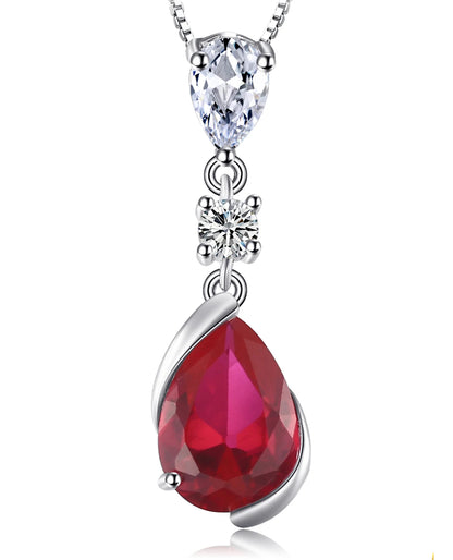 Pear Created Ruby Pendant