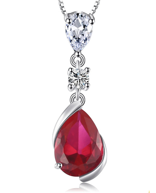 Pear Created Ruby Pendant