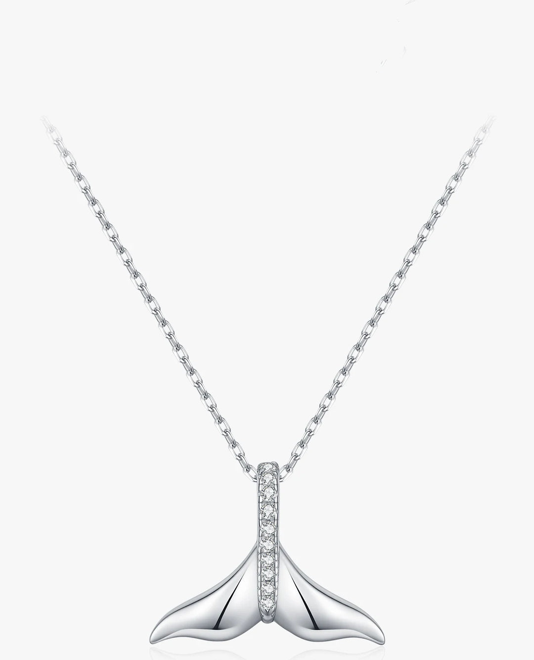 mermaid tail cz pendant necklace