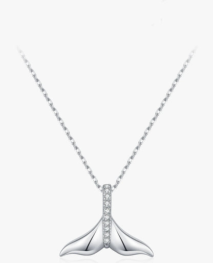 Mermaid Tail CZ Pendant Necklace