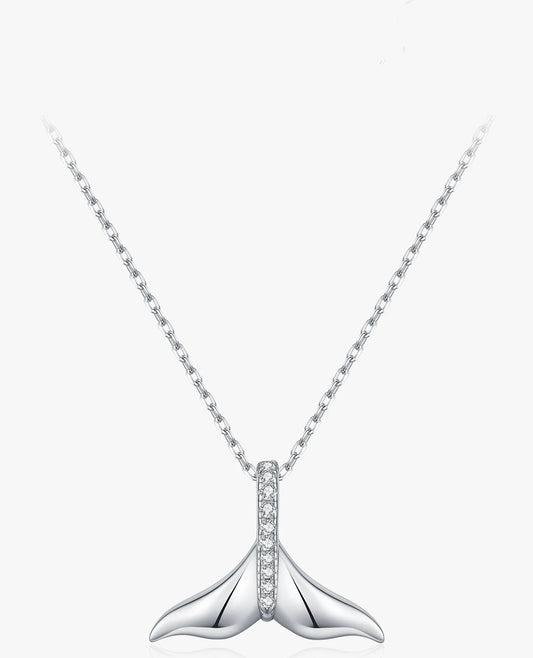 Mermaid Tail CZ Pendant Necklace