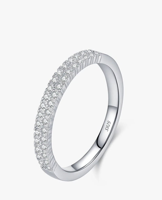 Slim Pavé Moissanite Ring