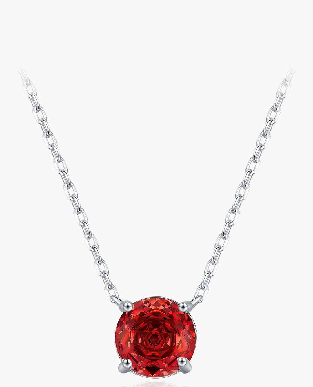 red rose-cut cz necklace