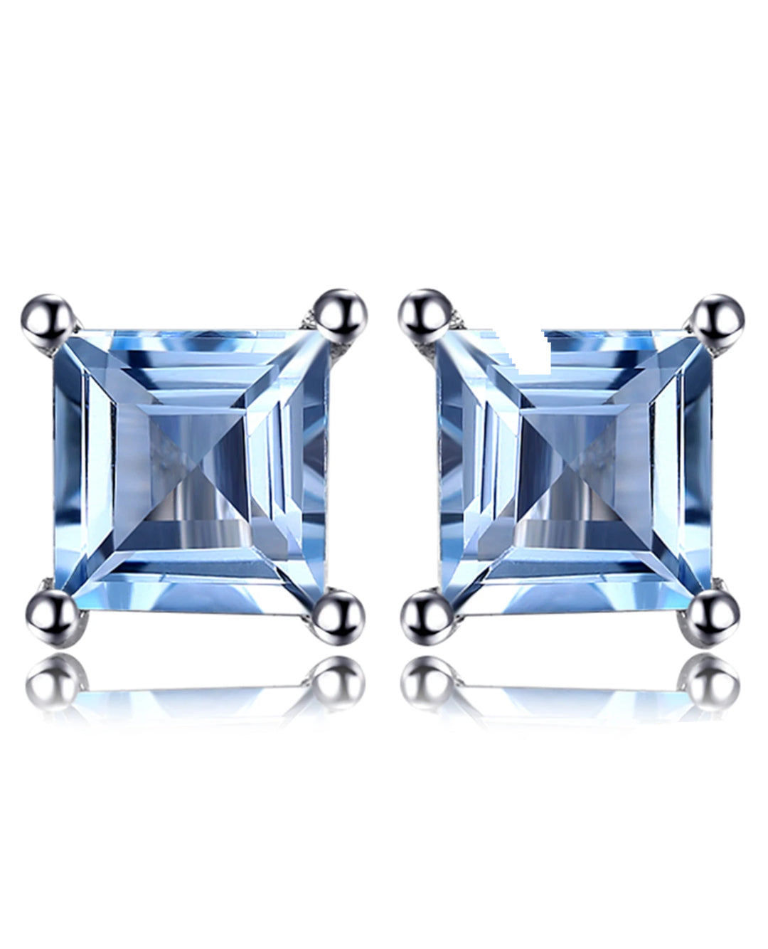 square studs in sterling silver