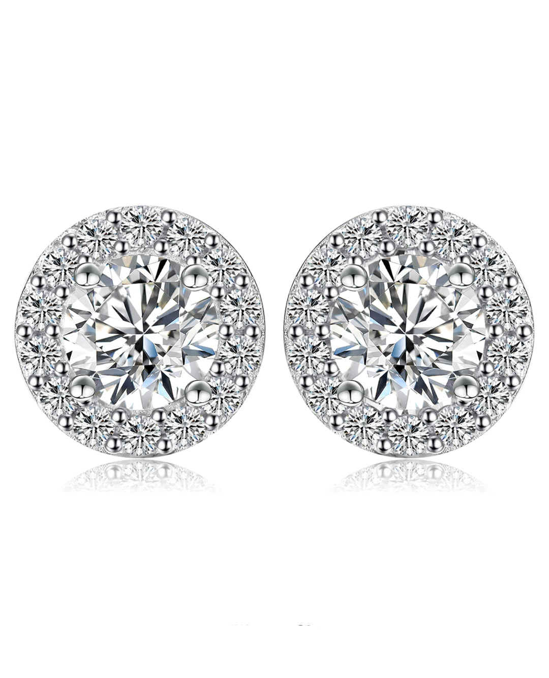 gold-plated moissanite halo studs