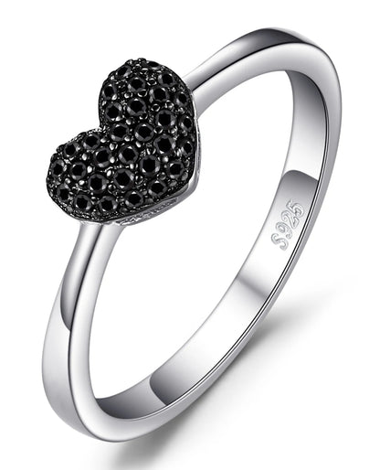 Black Spinel Heart Ring