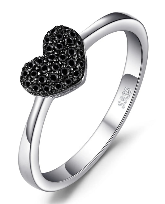 Black Spinel Heart Ring
