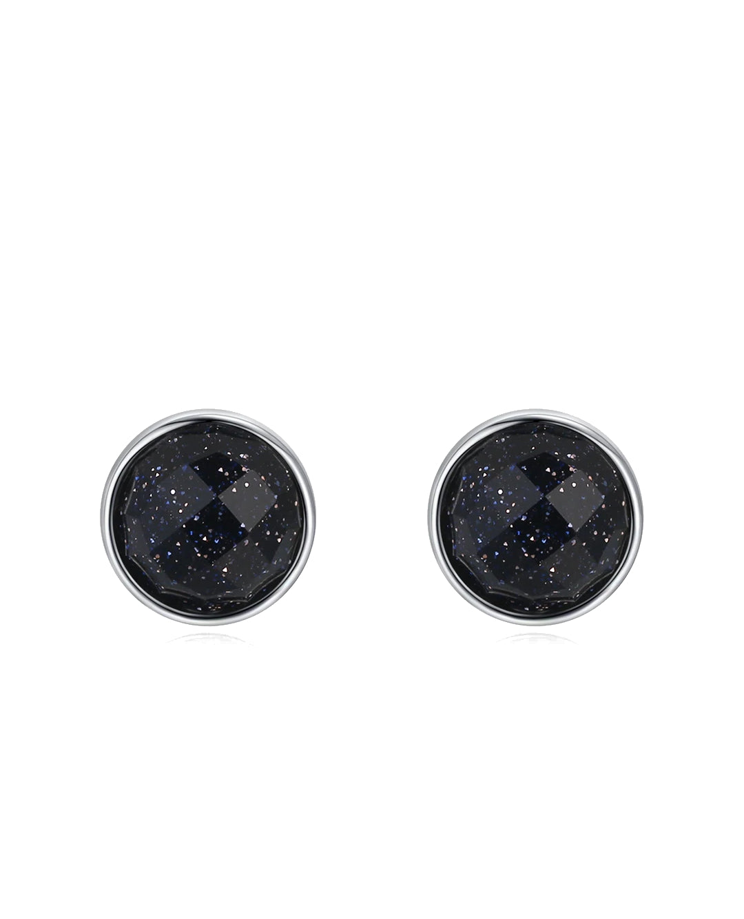 minimal black aventurine stud earrings