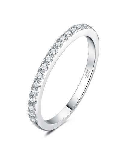 D-Color Moissanite Half Eternity Band