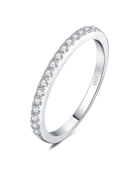 D-Color Moissanite Half Eternity Band