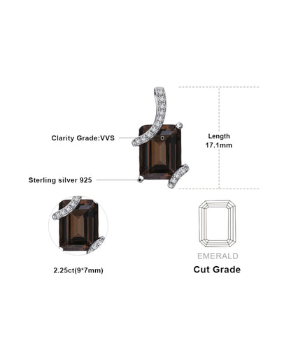Smoky Quartz Rectangle Pendant