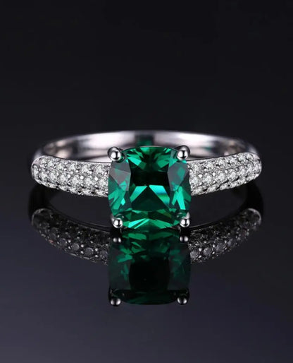 Green Nano Emerald Solitaire Ring