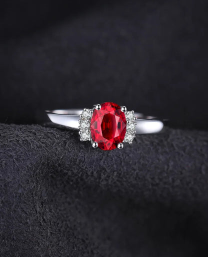 Cocktail Ring — Oval Red Garnet