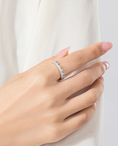 Crown CZ Adjustable Ring