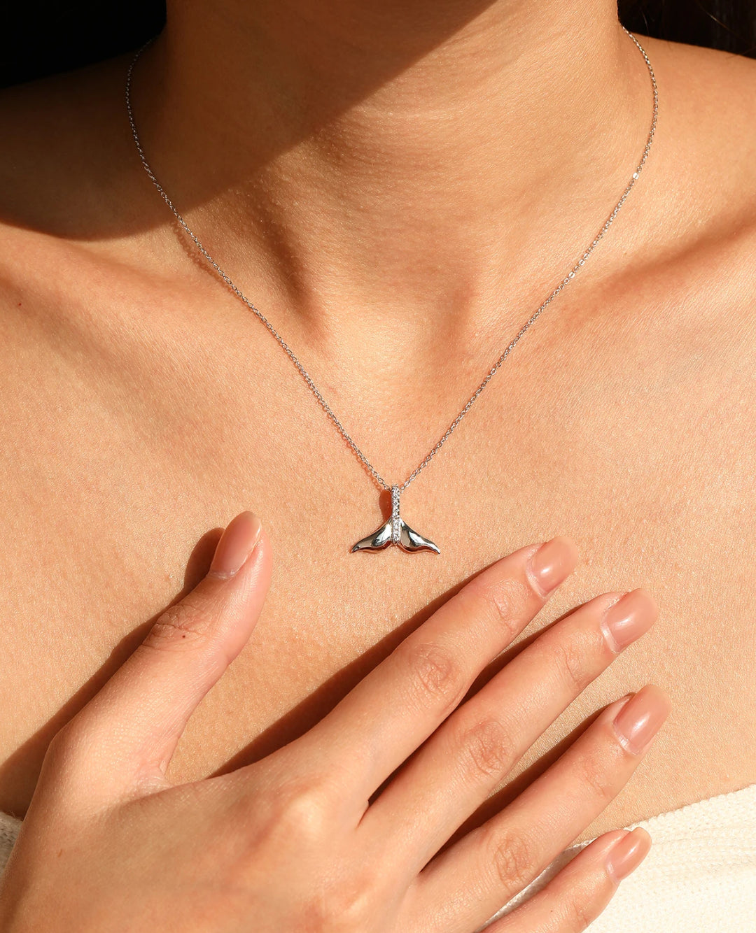 mermaid tail cz pendant necklace