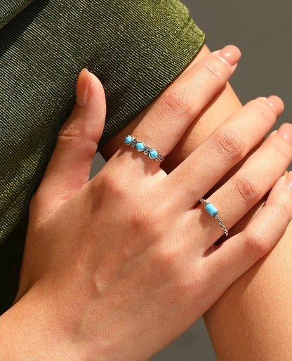 Rectangle Turquoise Ring