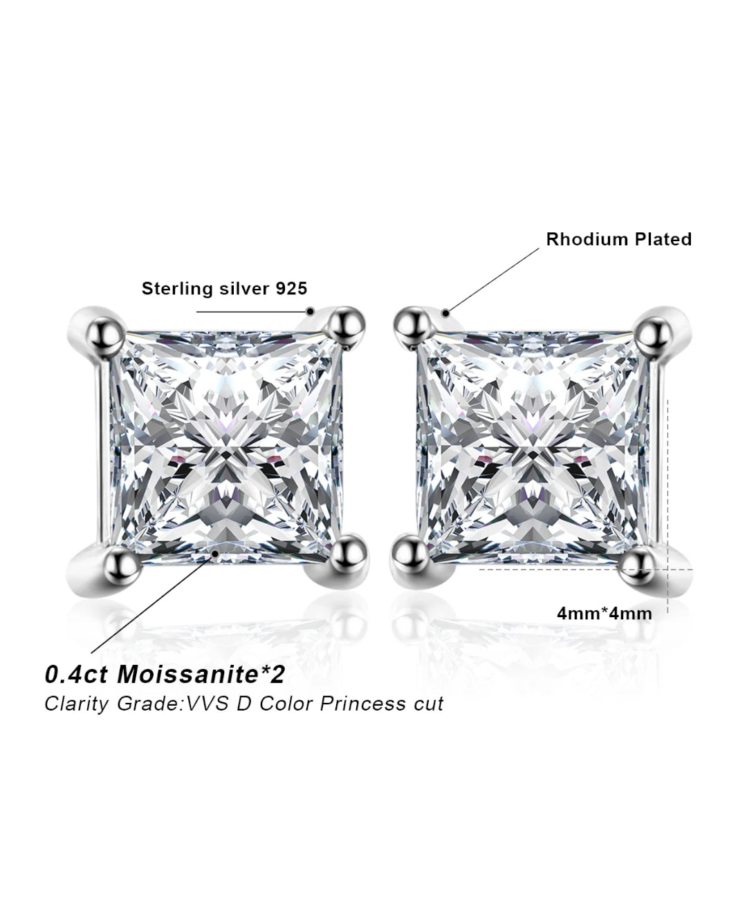 rose-gold plated princess studs