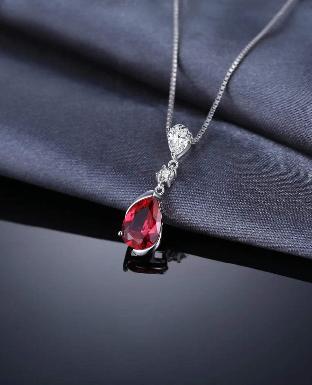 pear created ruby pendant