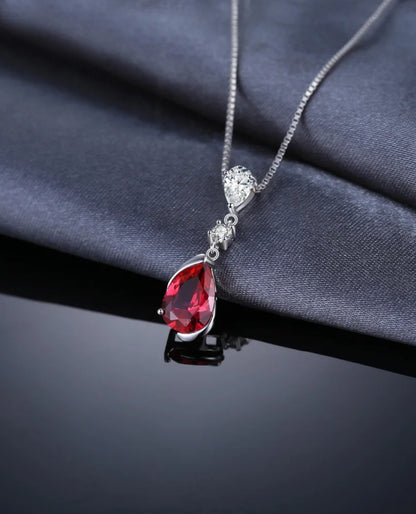 Pear Created Ruby Pendant