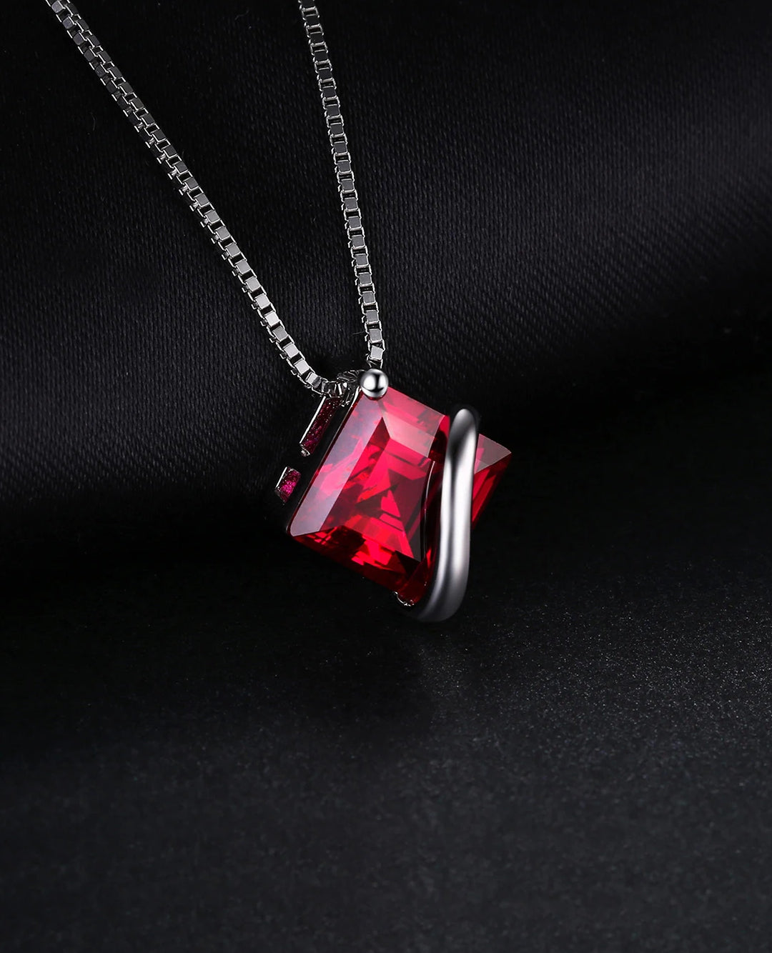 square created ruby pendant