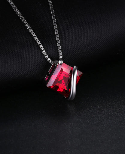 Square Created Ruby Pendant