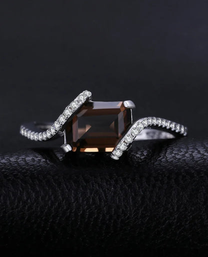Smoky Quartz Rectangle Ring