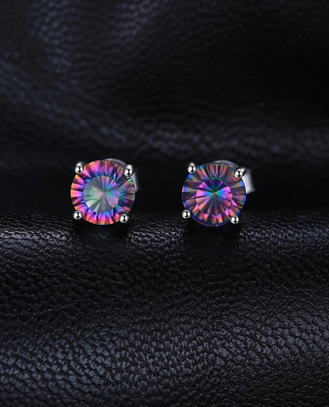 rainbow mystic quartz stud earrings