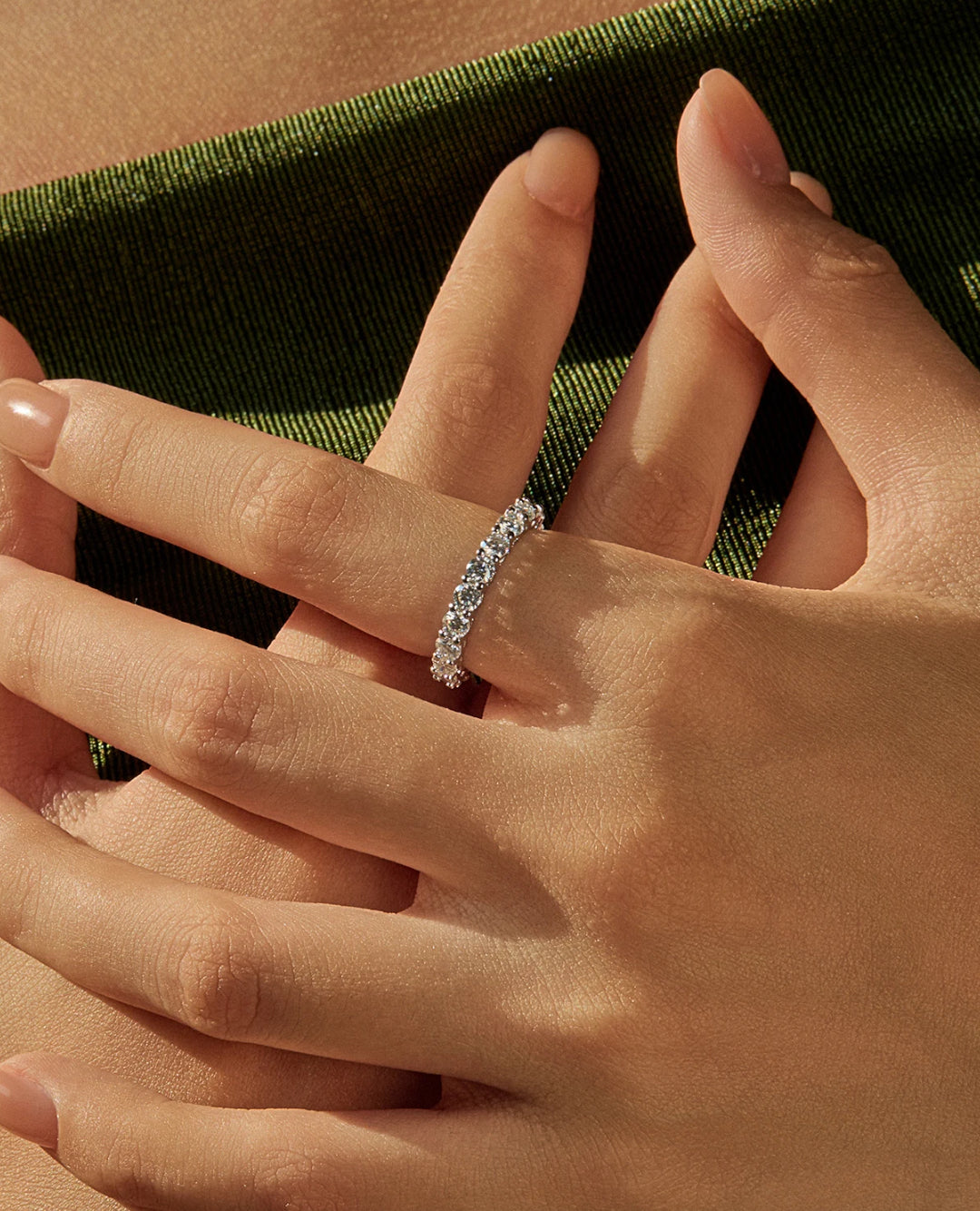 full eternity moissanite ring