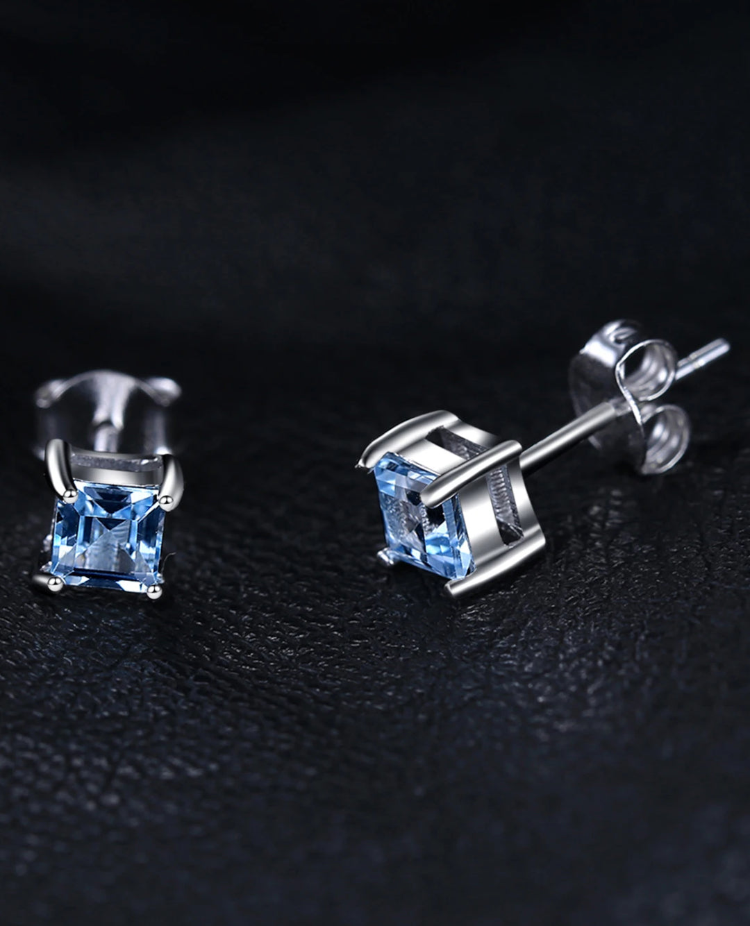 square studs in sterling silver