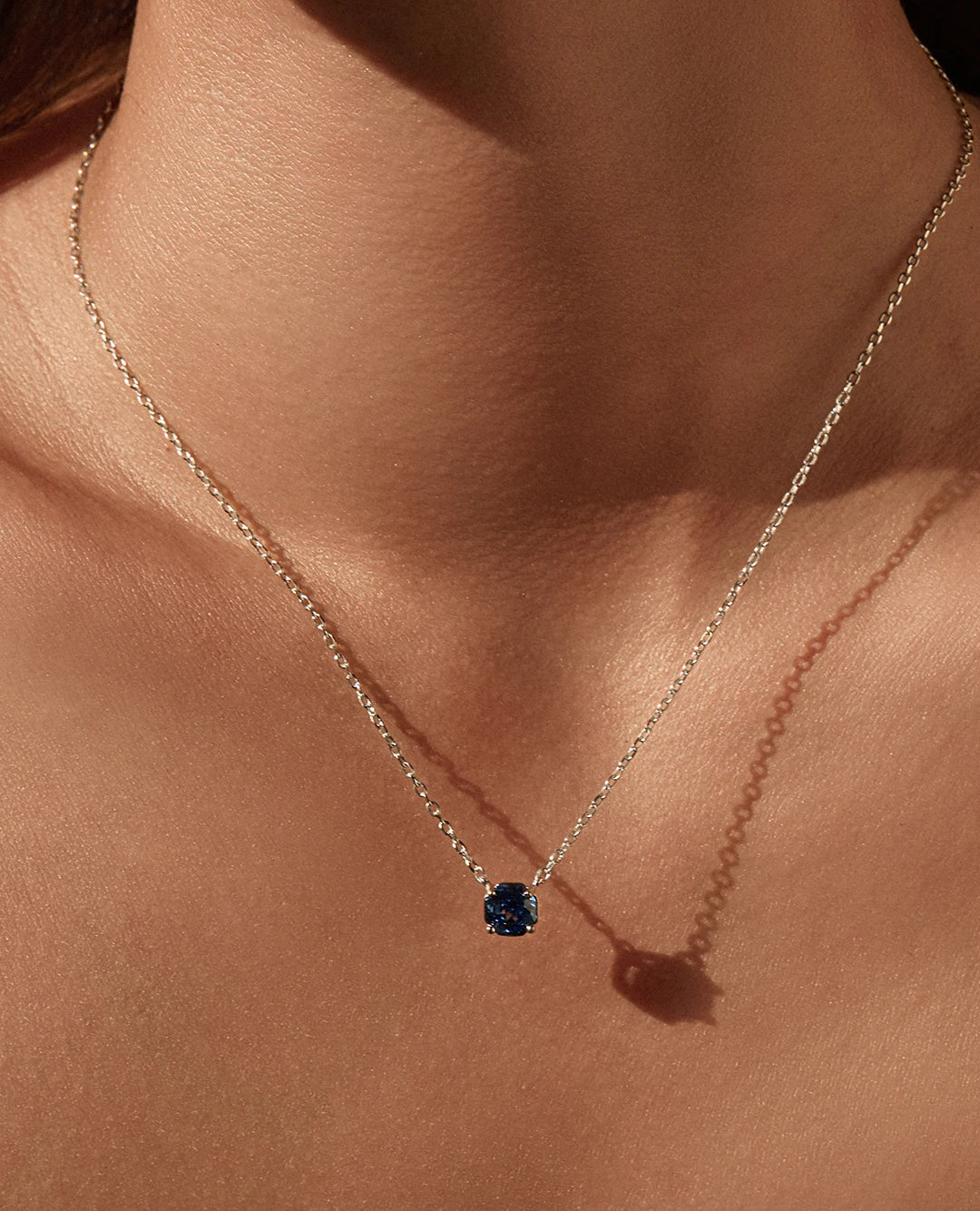 minimal blue geometric pendant