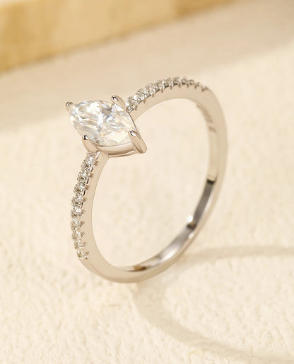 Marquise Moissanite Pavé Ring