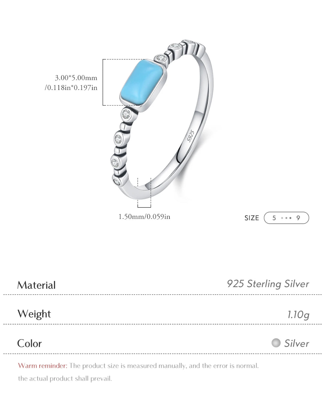 rectangle turquoise ring