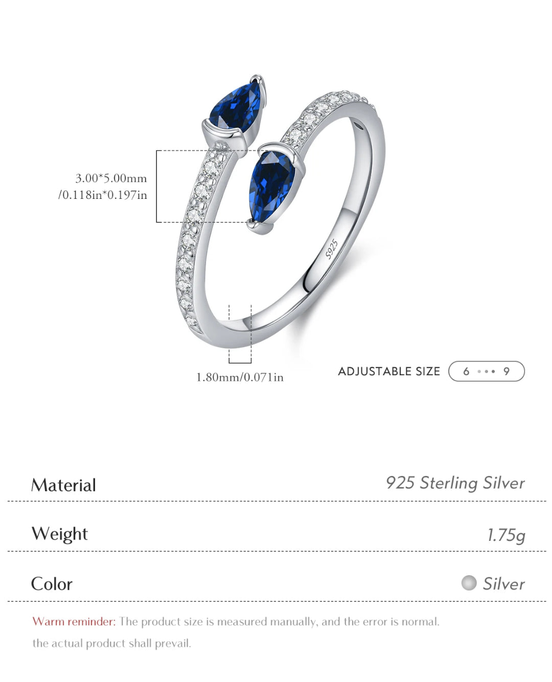 minimal blue bypass ring