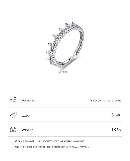 Crown CZ Adjustable Ring