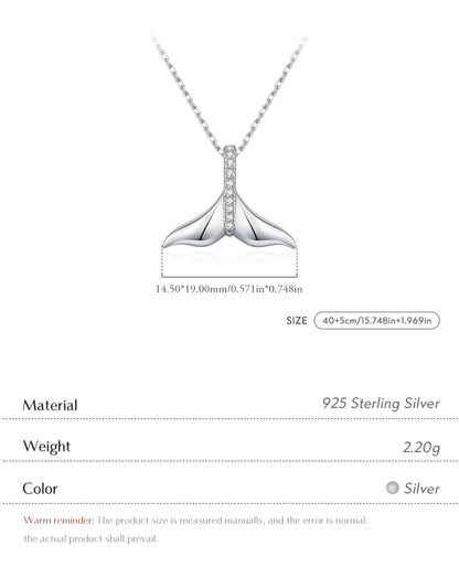 Mermaid Tail CZ Pendant Necklace