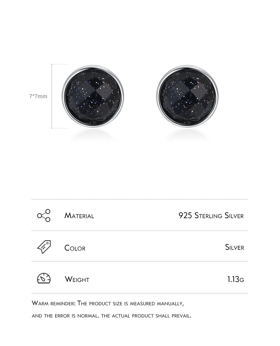 minimal black aventurine stud earrings