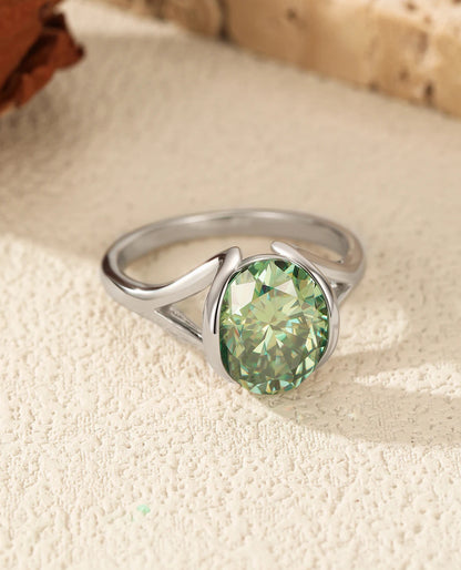 Verde Oval Solitaire Ring