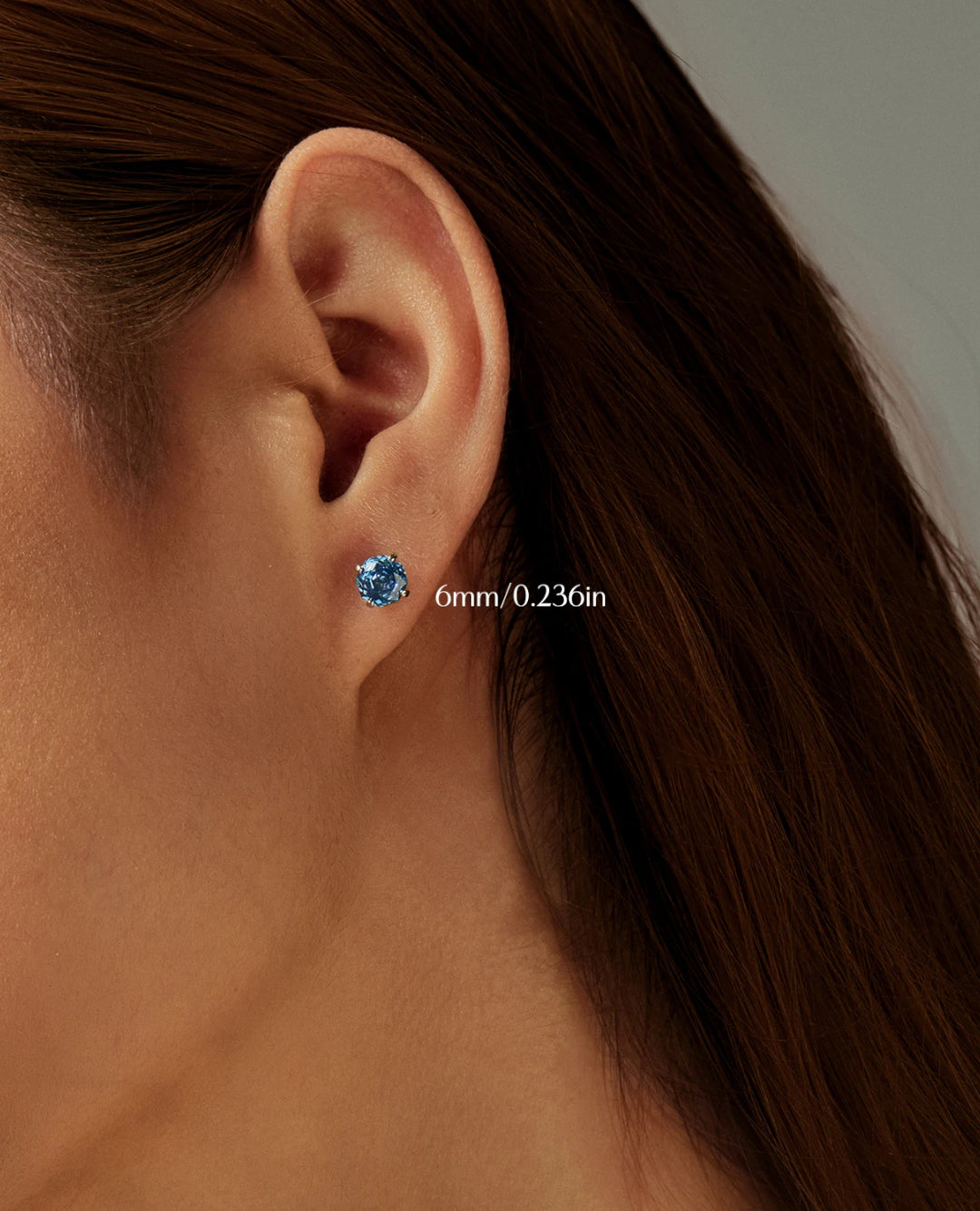 tanzanite-blue zircon stud earrings