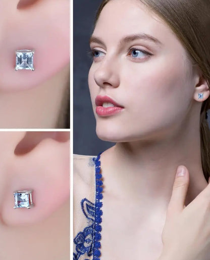 Square Studs in Sterling Silver
