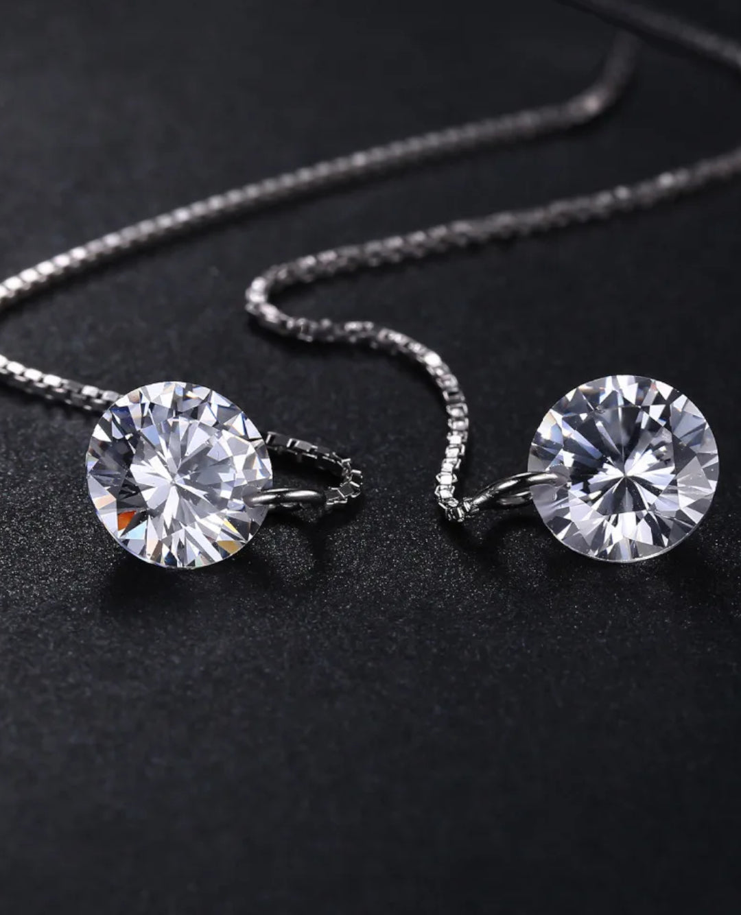 long drop thread earrings with cz
