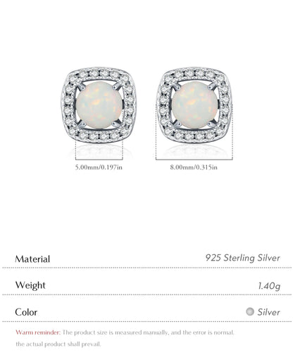 Opal Glow Stud Earrings