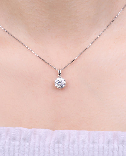 D-Color Round Moissanite Solitaire Pendant
