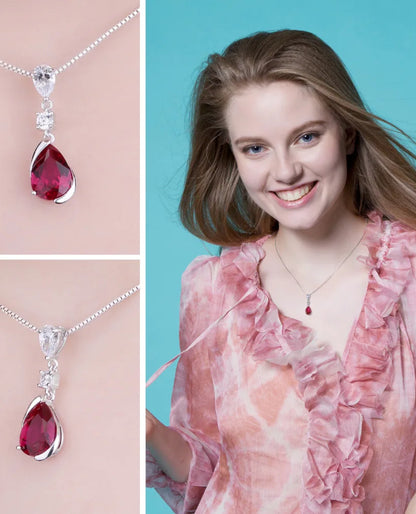 Pear Created Ruby Pendant