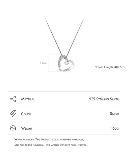 Minimal Heart Necklace with CZ