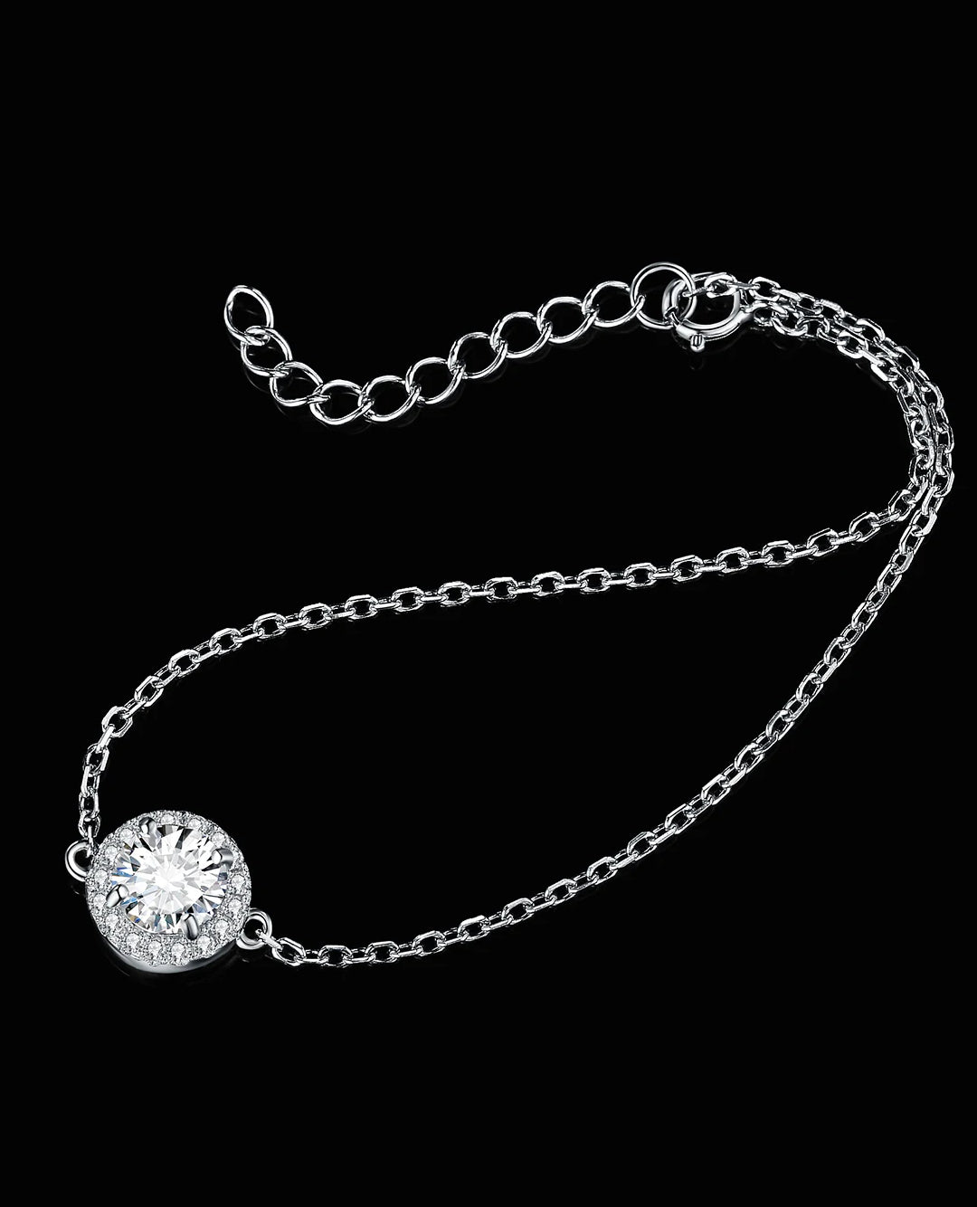 rhodium-plated moissanite bracelet