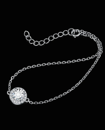 Rhodium-Plated Moissanite Bracelet