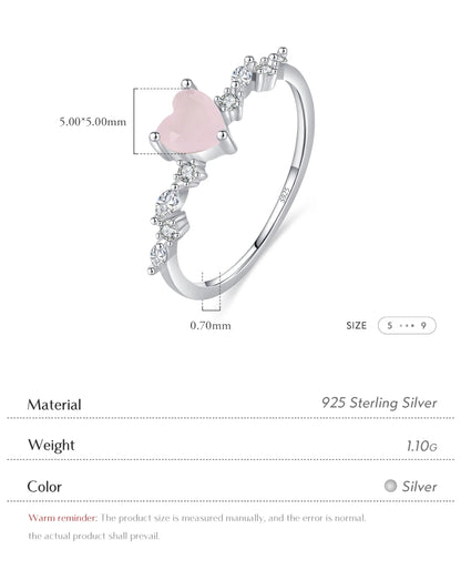 Pink Heart Crystal Ring