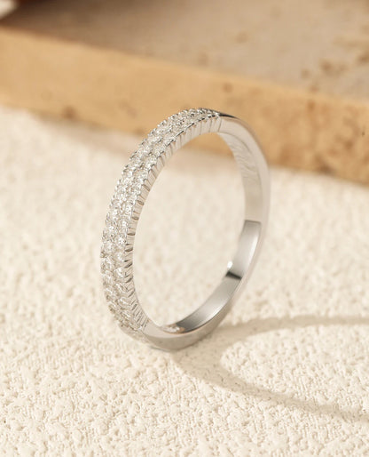 Slim Pavé Moissanite Ring